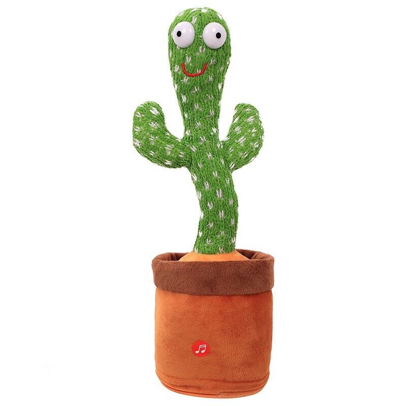 Dancing Cactus Plush Toy Repeat Talking Light Up Funny Singing For Kids Gift