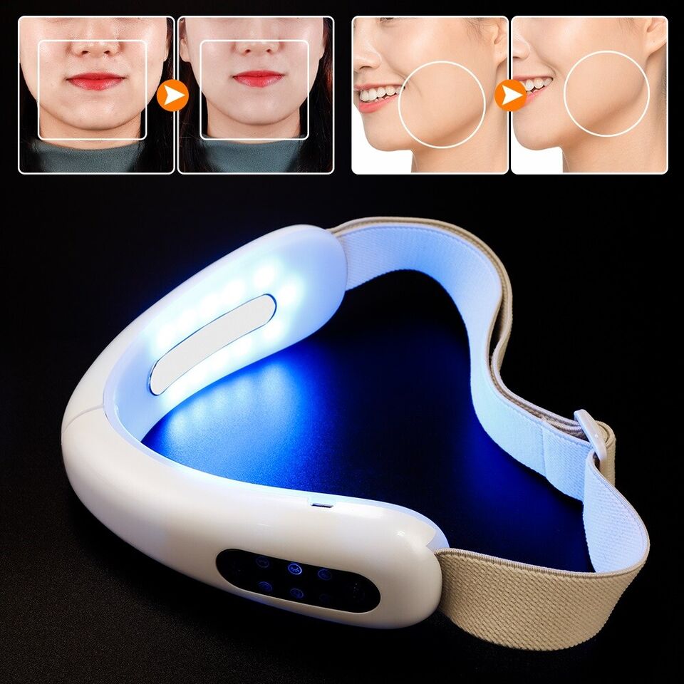 Face V-Line Up Lifting Massage Belt LED Photon Therapy Vibration Facial Slimming