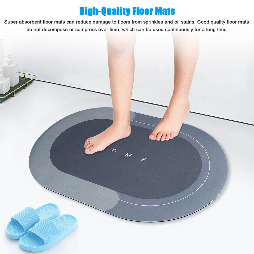 Absorbent Soft Bath Mat Bathroom Shower Rug Floor Carpet Non Slip Home Quick Dry