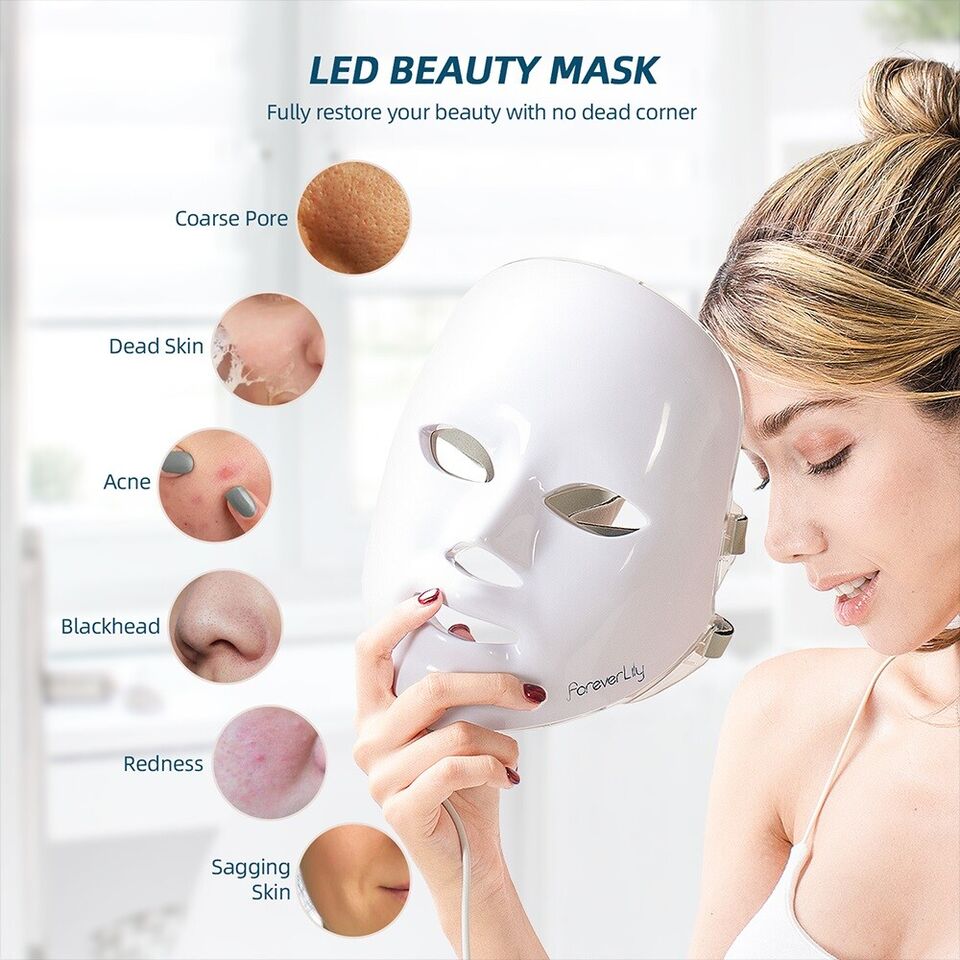 7 Colors LED Light Facial Mask Skin Rejuvenation PhotonTherapy Wrinkle Machine