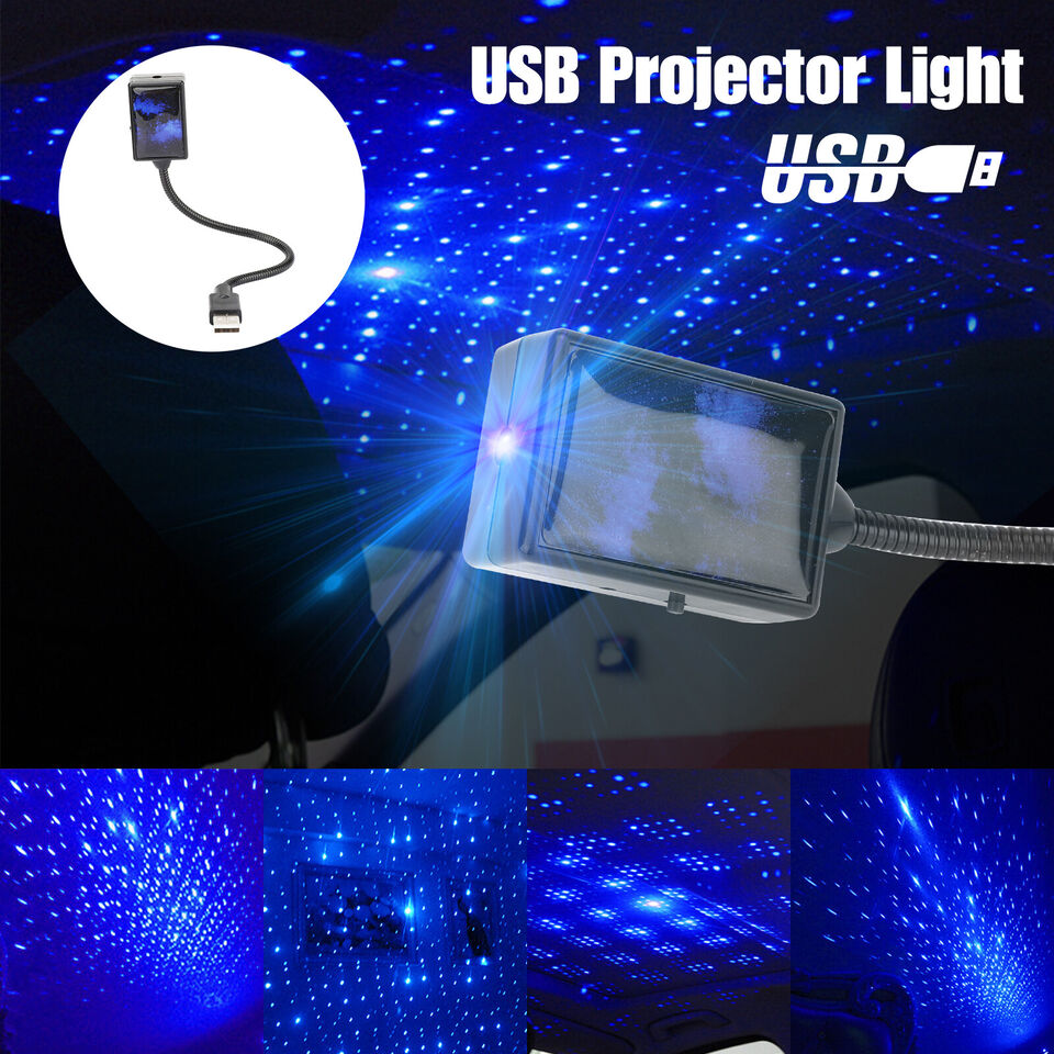 USB Car Interior Atmosphere Starry Sky Lamp Ambient Star LED Projector Light US