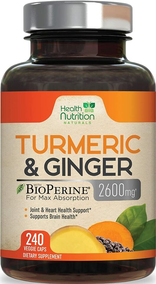 Turmeric Curcumin 2200mg with Ginger & Black Pepper for High Absorption