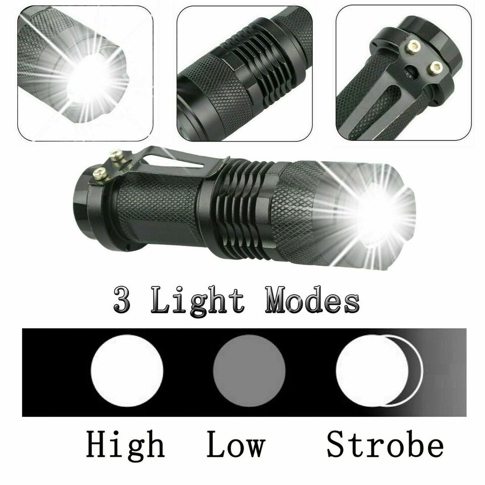 2Pack Tactical LED Flashlight Military Grade Torch Small Ultra Bright Light Lamp